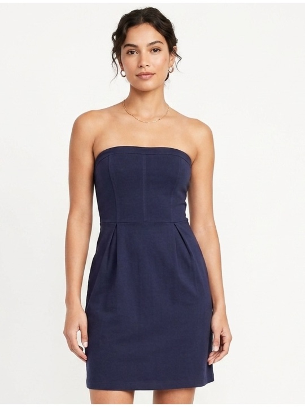 Old Navy Elegant Midi Navy Blue Strapless Dress Woman Lady Size Large Brand New
